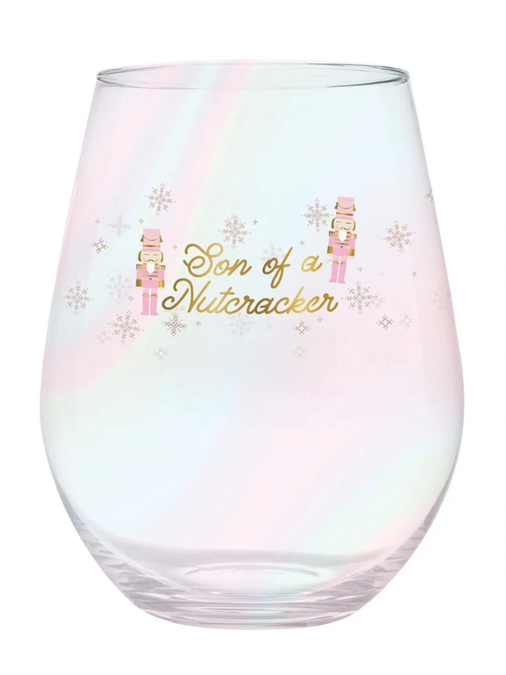 Son of a Nutcracker Pink & Gold Stemless Wine Glass - 20oz